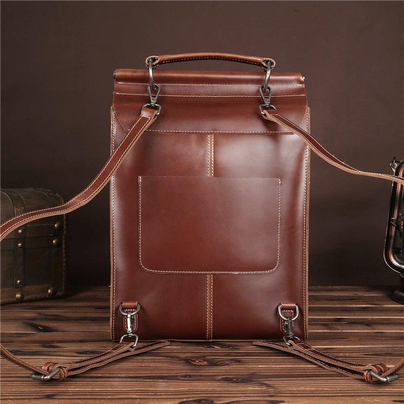 Woosir Vintage Leather College Backpacks Women Men