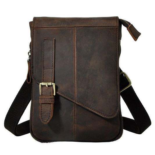 Woosir Vintage Genuine Leather Dual-Use Messenger Shoulder Bag