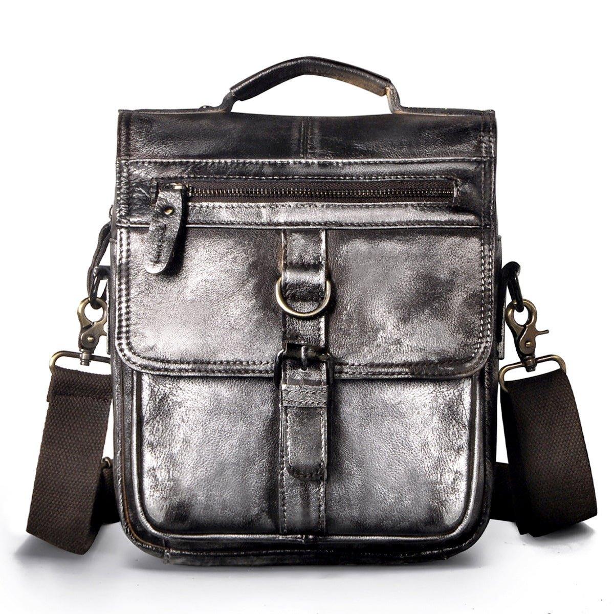 Vintage Leather Messenger Shoulder Bag for Men