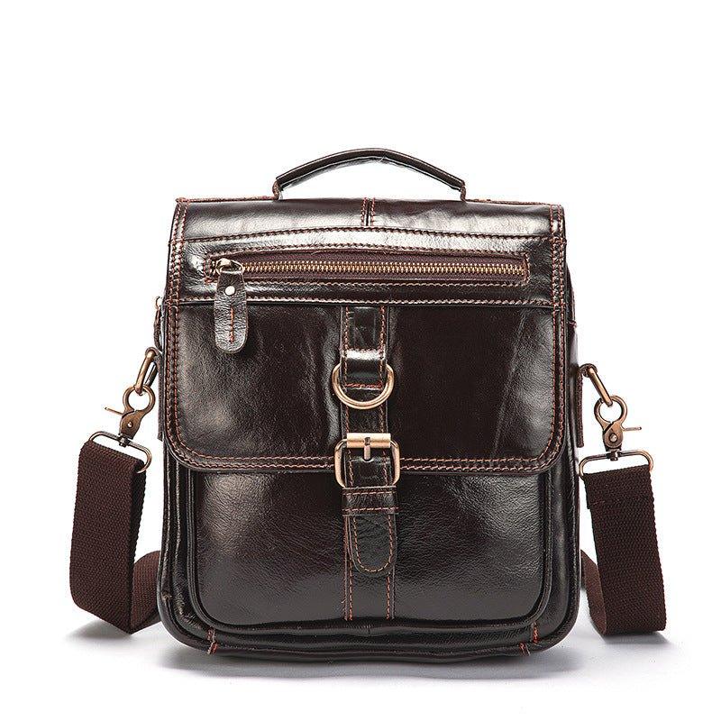 Vintage Leather Messenger Shoulder Bag for Men