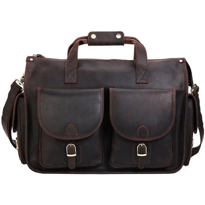 Woosir Vintage Handbag Mens Leather Briefcase