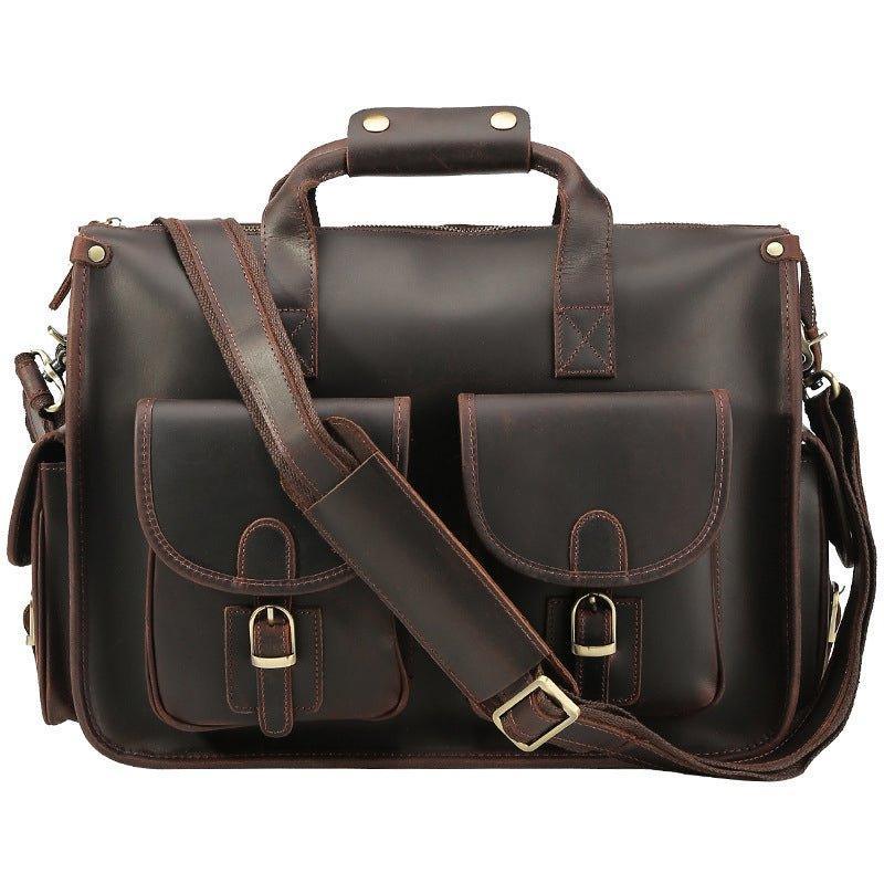 Woosir Vintage Handbag Mens Leather Briefcase