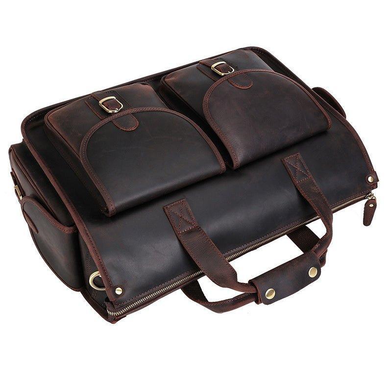 Woosir Vintage Handbag Mens Leather Briefcase