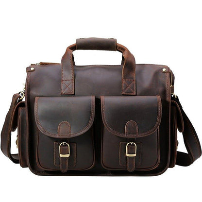 Woosir Vintage Handbag Mens Leather Briefcase