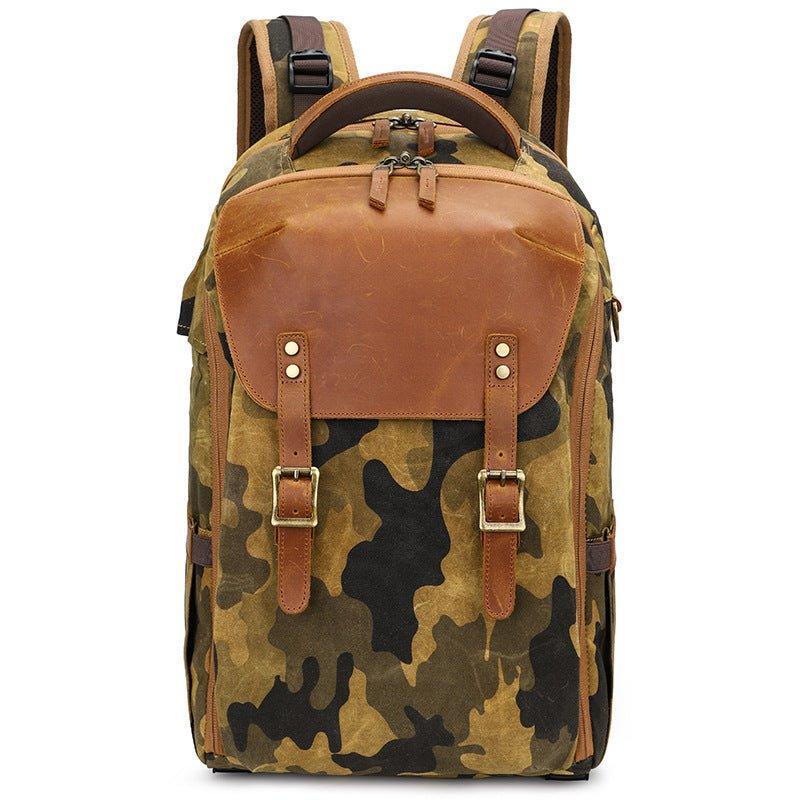 Woosir Vintage Hiking Camera Backpack with Laptop Sleeve