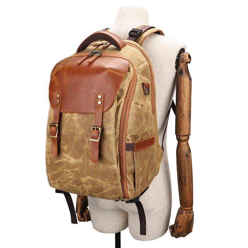 Woosir Vintage Hiking Camera Backpack with Laptop Sleeve