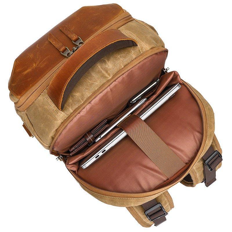 Woosir Vintage Hiking Camera Backpack with Laptop Sleeve