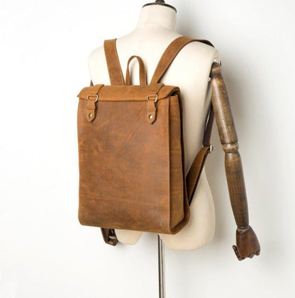 Mens Leather Backpack for Laptop