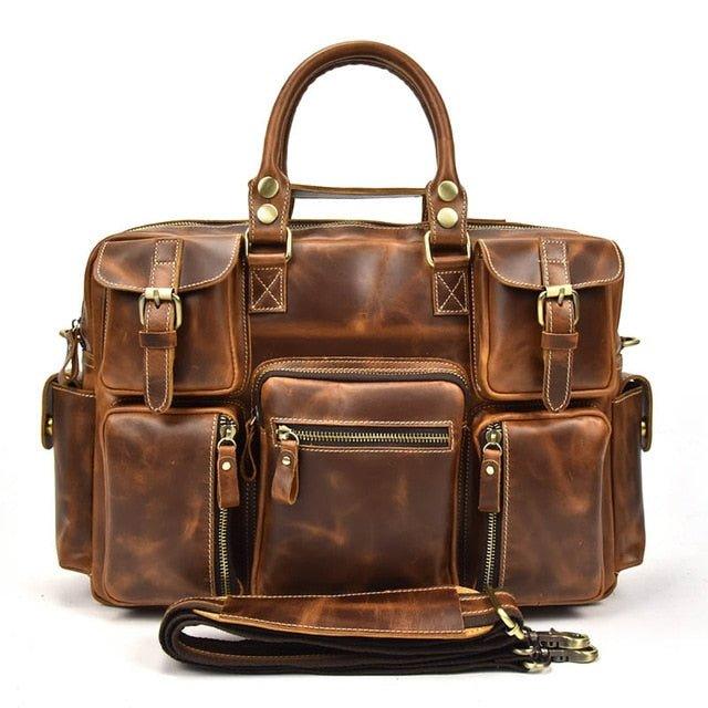 Woosir Vintage Leather Briefcase for Men
