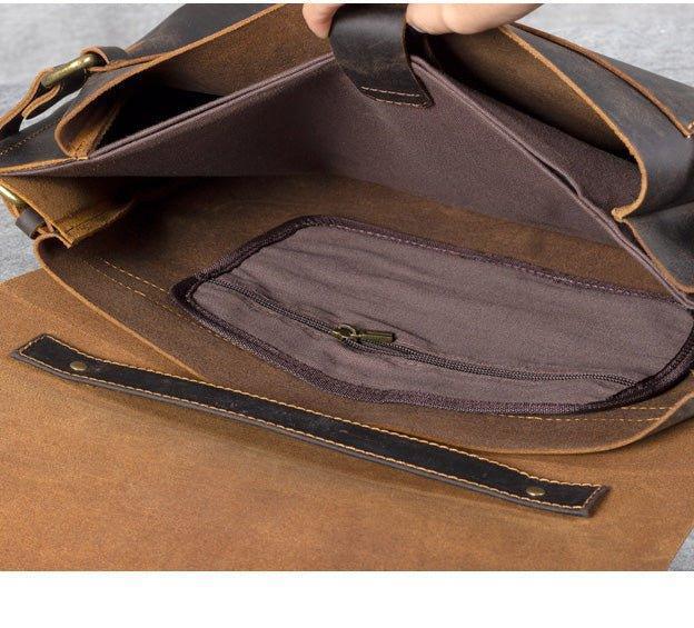 Woosir Vintage Leather Briefcase Laptop Bag