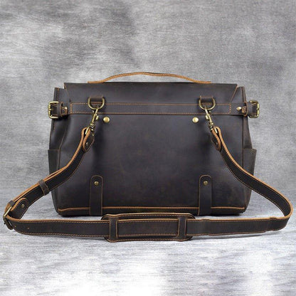 Woosir Vintage Leather Briefcase Laptop Bag