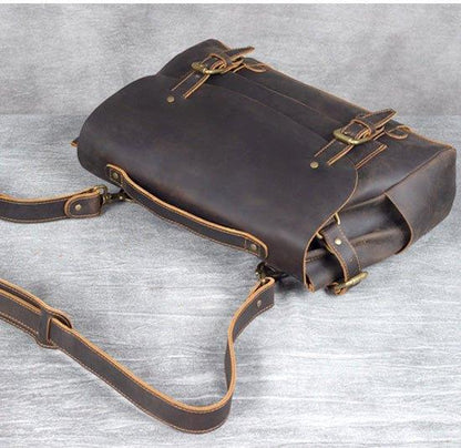 Woosir Vintage Leather Briefcase Laptop Bag