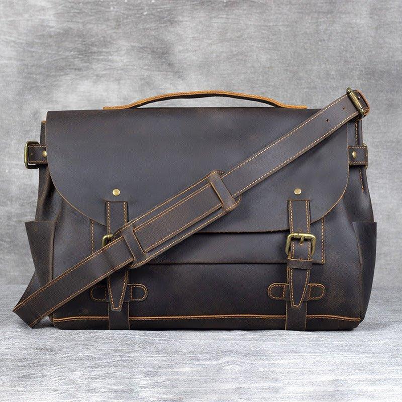 Woosir Vintage Leather Briefcase Laptop Bag