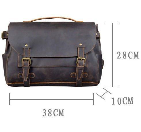 Woosir Vintage Leather Briefcase Laptop Bag