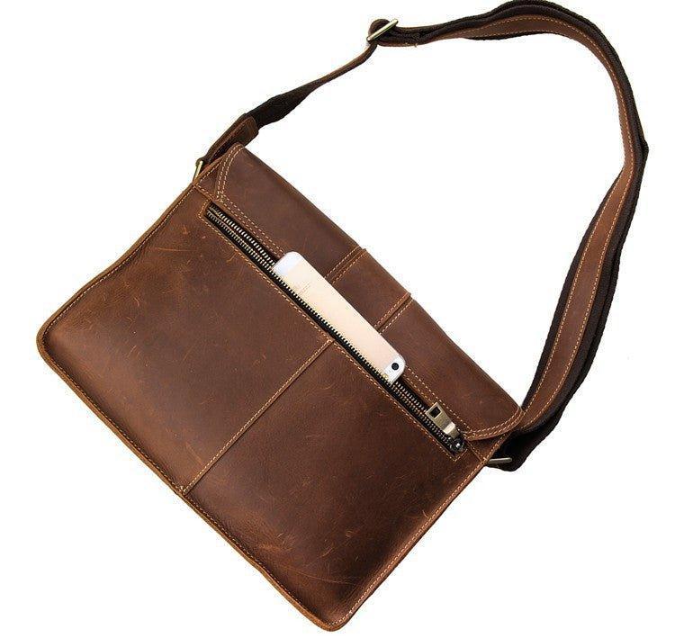 Woosir Vintage Leather Shoulder Bag Mens