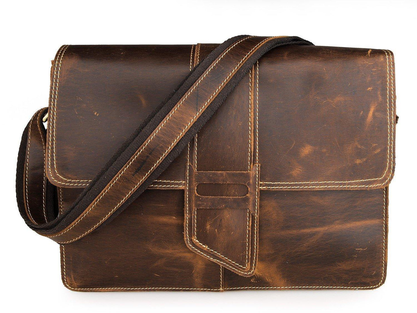 Woosir Vintage Leather Shoulder Bag Mens