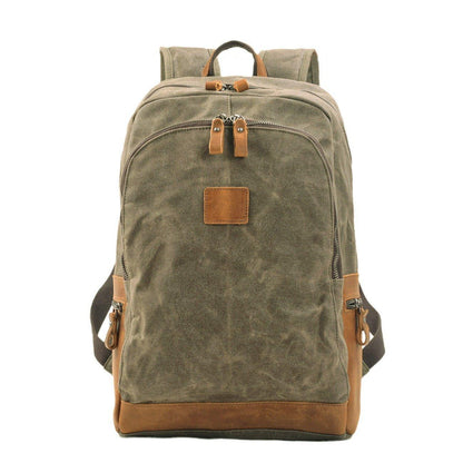 Vintage Leather Waxed Canvas Backpack