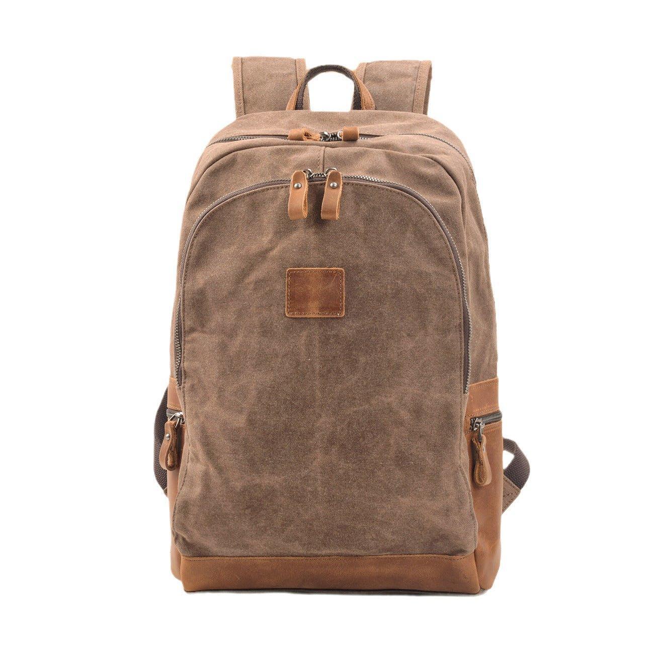 Vintage Leather Waxed Canvas Backpack