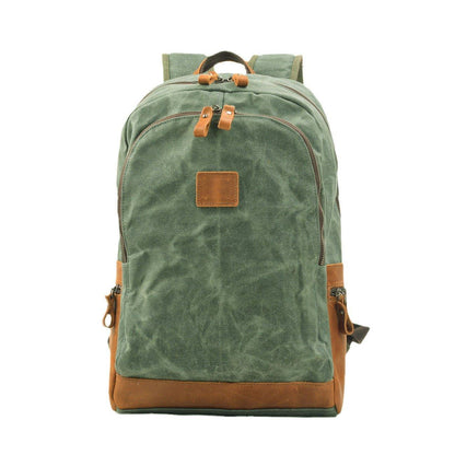 Vintage Leather Waxed Canvas Backpack