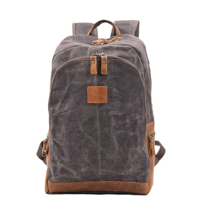 Vintage Leather Waxed Canvas Backpack