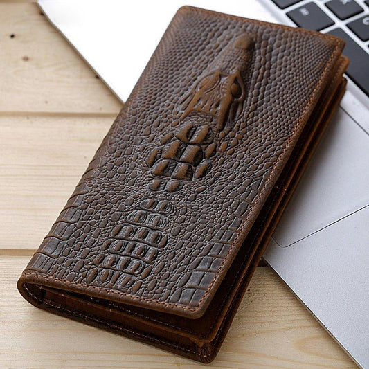 Woosir Vintage Look Genuine Leather Long Wallet Mens