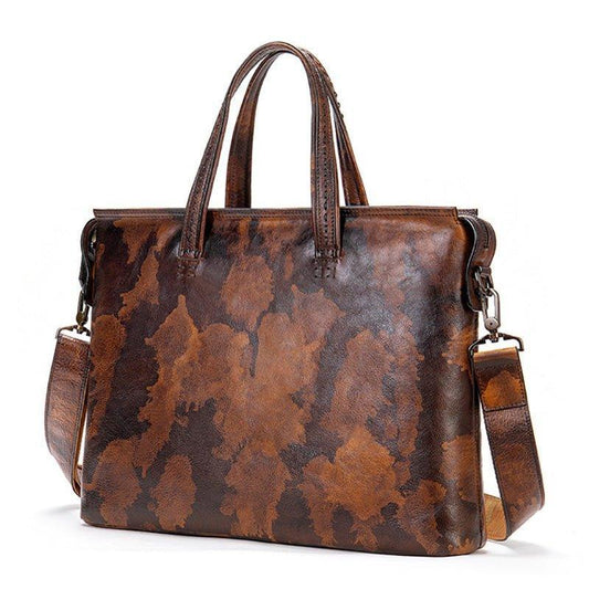 Woosir Vintage Luxury Leather Briefcase for Men