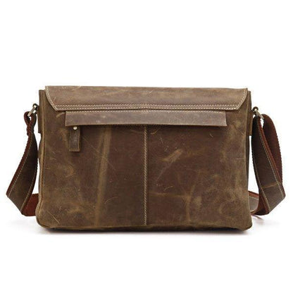 Mens Vintage Leather Crossbody Messenger Bag