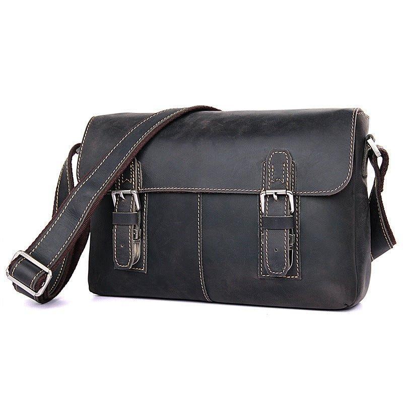 Mens Vintage Leather Crossbody Messenger Bag