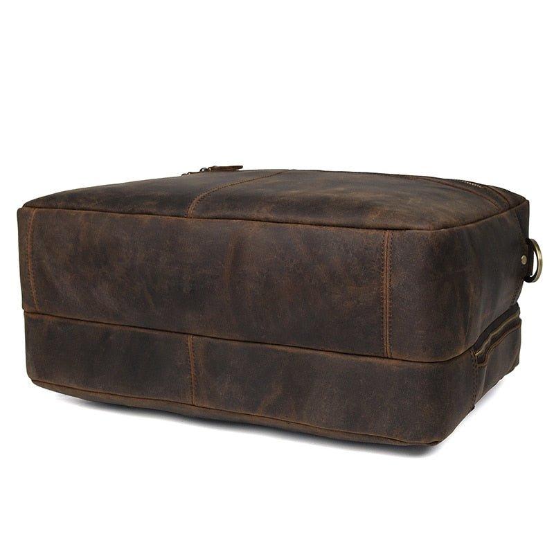 Woosir Vintage Mens Leather Work 17" Laptop Briefcase