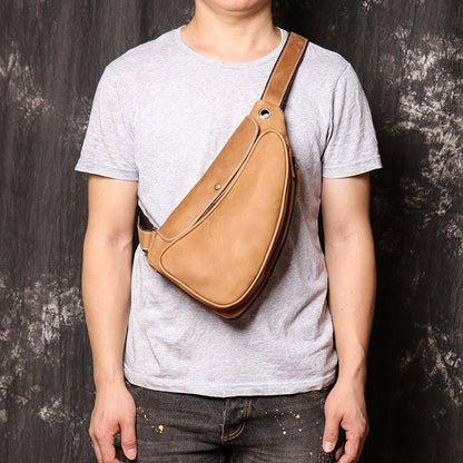 Vintage Mens Sling Leather Backpacks
