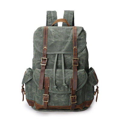 Vintage Wax Canvas Backpack Mens Travel