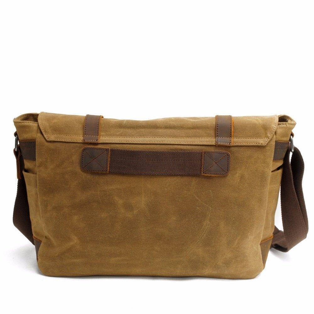 Woosir Vintage Canvas Leather Trim Camera Messenger Bag