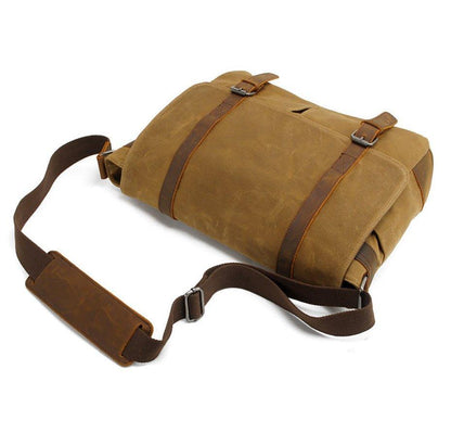 Woosir Vintage Canvas Leather Trim Camera Messenger Bag