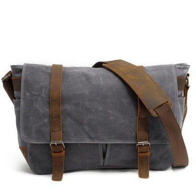 Woosir Vintage Canvas Leather Trim Camera Messenger Bag