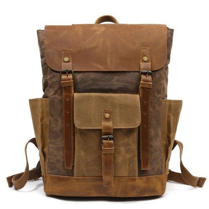 Vintage Waxed Canvas Backpack Laptop Mens