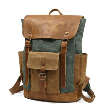 Vintage Waxed Canvas Backpack Laptop Mens