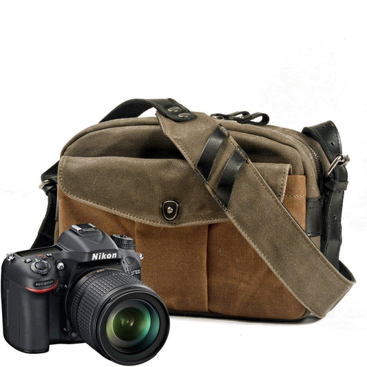 Woosir Vintage Wax Canvas Travel Camera Messenger Bag