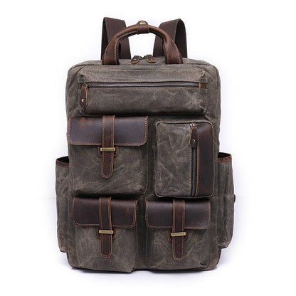 Vintage Waxed Canvas Backpack Laptop for Men
