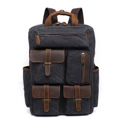 Vintage Waxed Canvas Backpack Laptop for Men