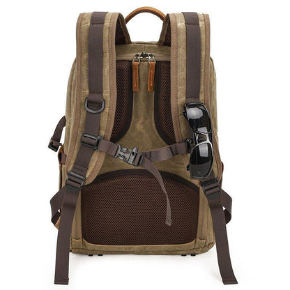 Woosir Waterproof Canvas Backpack with Camera Compartment