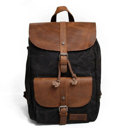 Waxed Canvas Backpack Laptop Rucksack Mens Women