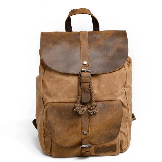 Waxed Canvas Backpack Laptop Rucksack Mens Women