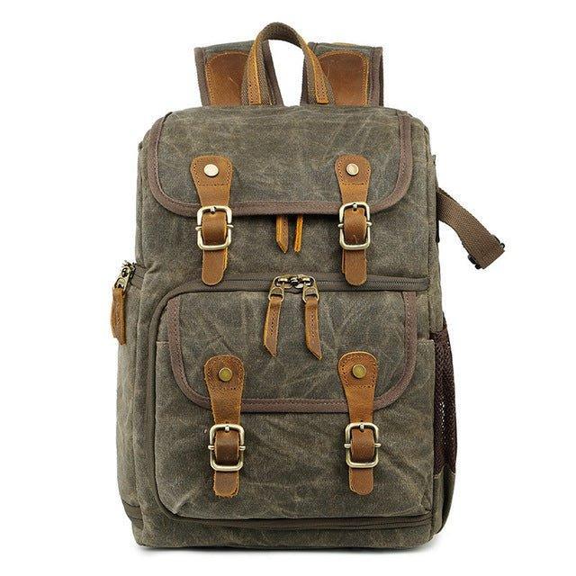 Woosir Waterproof Waxed Canvas Bag Camera Backpack