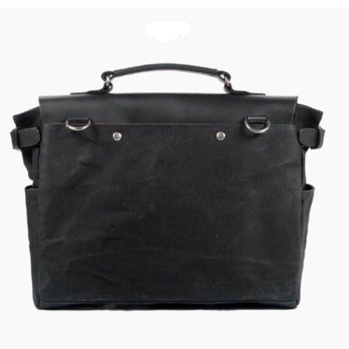 Waxed Canvas Laptop Briefcase Bag Motorcycle Saddlebags