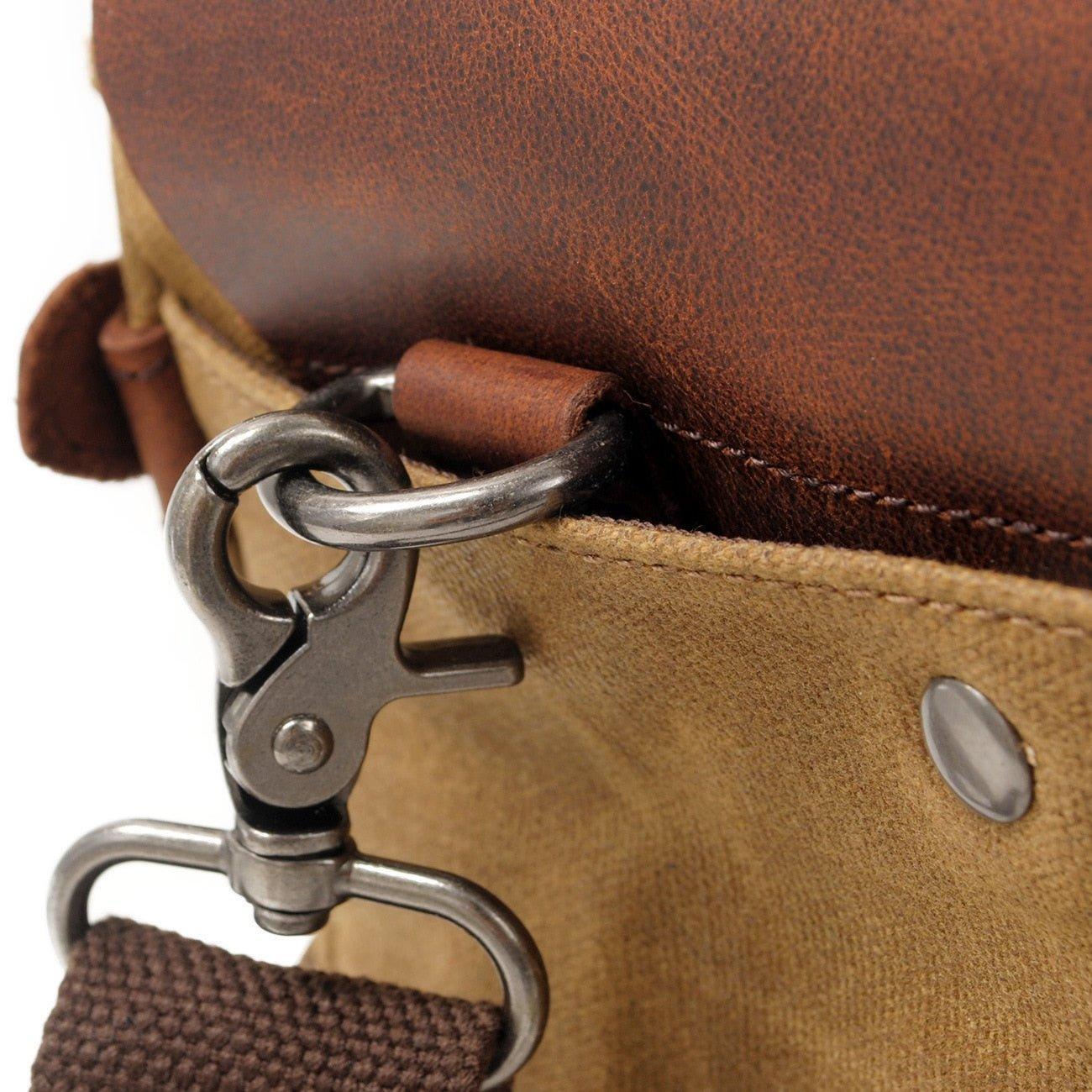 Waxed Canvas Laptop Briefcase Bag Motorcycle Saddlebags