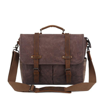 Woosir Waxed Canvas Briefcase Men