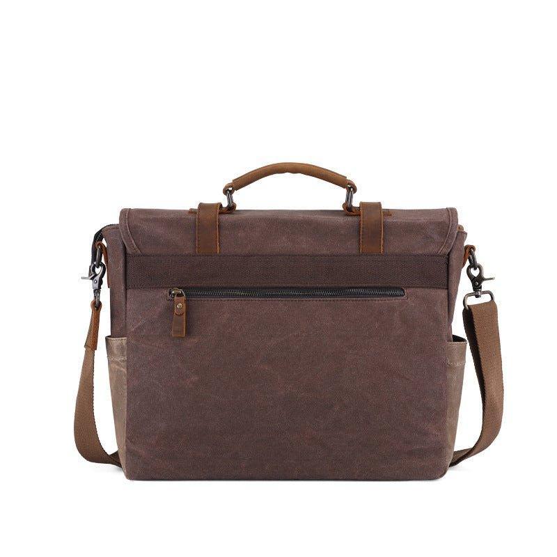 Woosir Waxed Canvas Briefcase Men