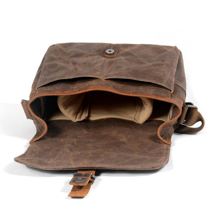 Woosir Waxed Canvas Camera Messenger Bag Men Women