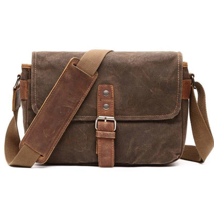 Woosir Waxed Canvas Camera Messenger Bag Men Women