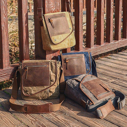 Waxed Canvas Messenger Bag Small